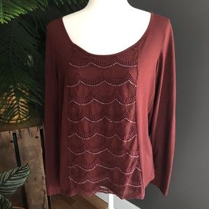 Daytrip Split Back Embellished Top